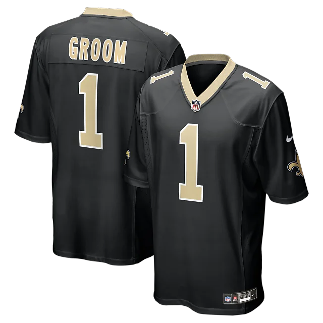 Zennovawear Number 1 Groom New Orleans Saints Game Jersey - Black