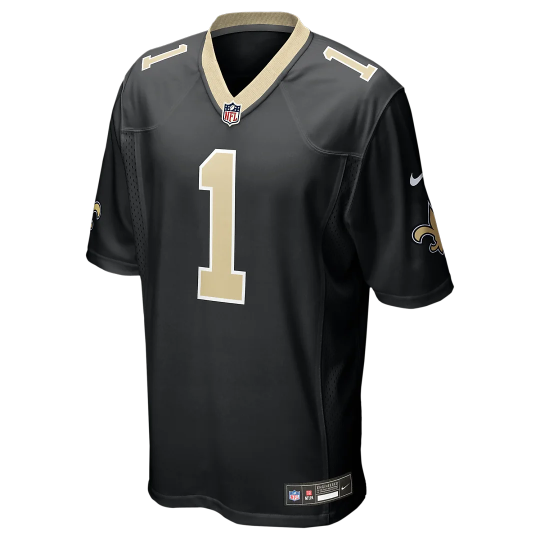 Zennovawear Number 1 Groom New Orleans Saints Game Jersey - Black