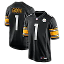 Zennovawear Number 1 Groom Pittsburgh Steelers Game Jersey - Black