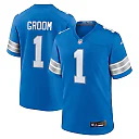 Zennovawear Number 1 Groom Detroit Lions Game Jersey - Blue