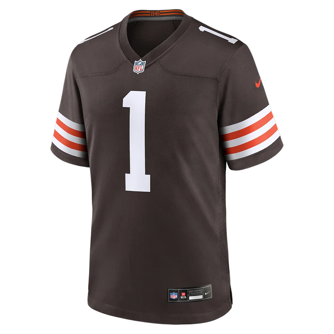 Zennovawear Number 1 Groom Cleveland Browns Game Jersey - Brown