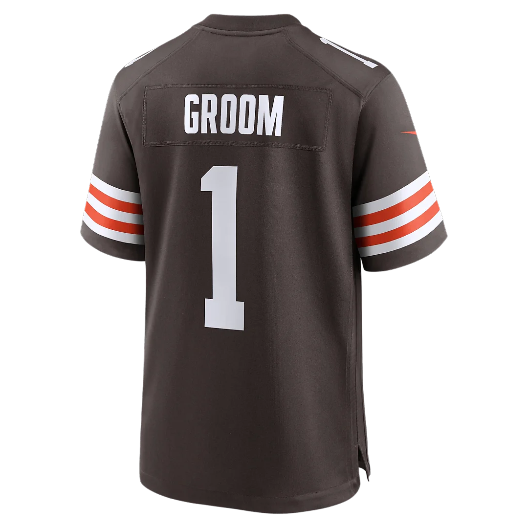 Zennovawear Number 1 Groom Cleveland Browns Game Jersey - Brown
