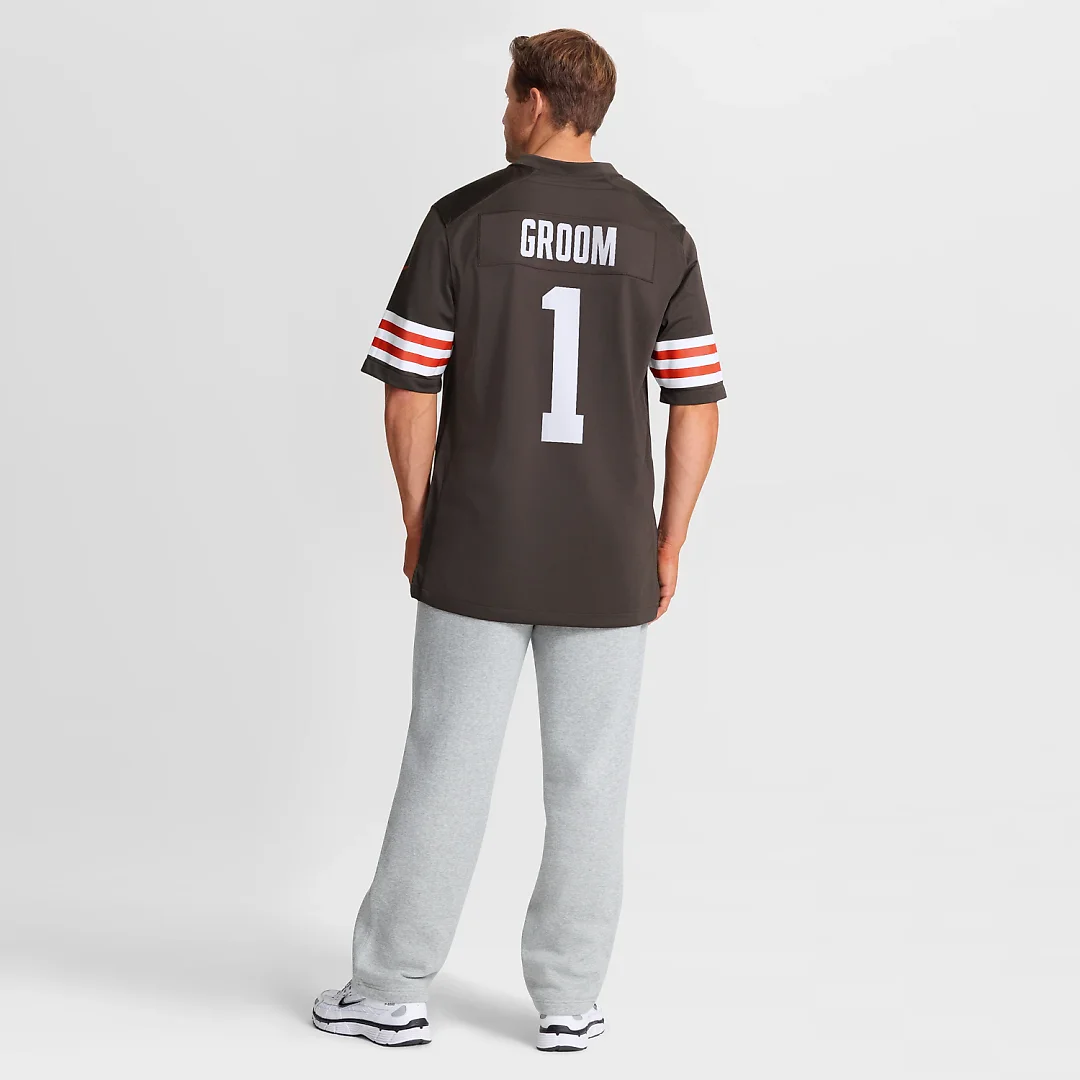 Zennovawear Number 1 Groom Cleveland Browns Game Jersey - Brown