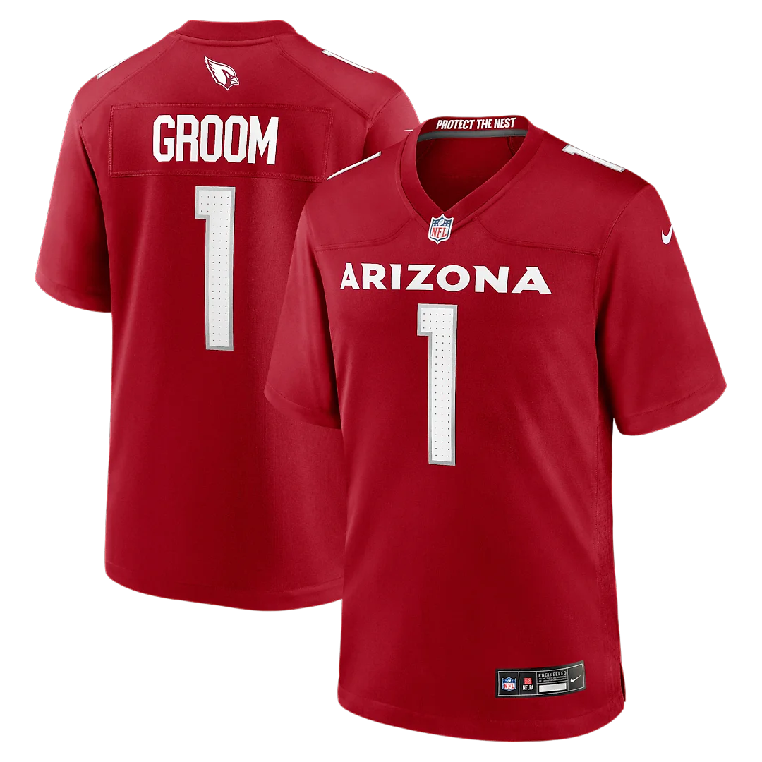 Zennovawear Number 1 Groom Arizona Cardinals Game Jersey - Cardinal