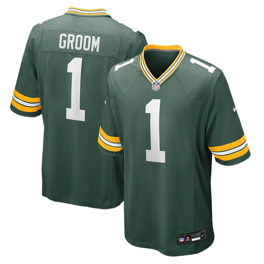 Zennovawear Number 1 Groom Green Bay Packers Game Jersey - Green