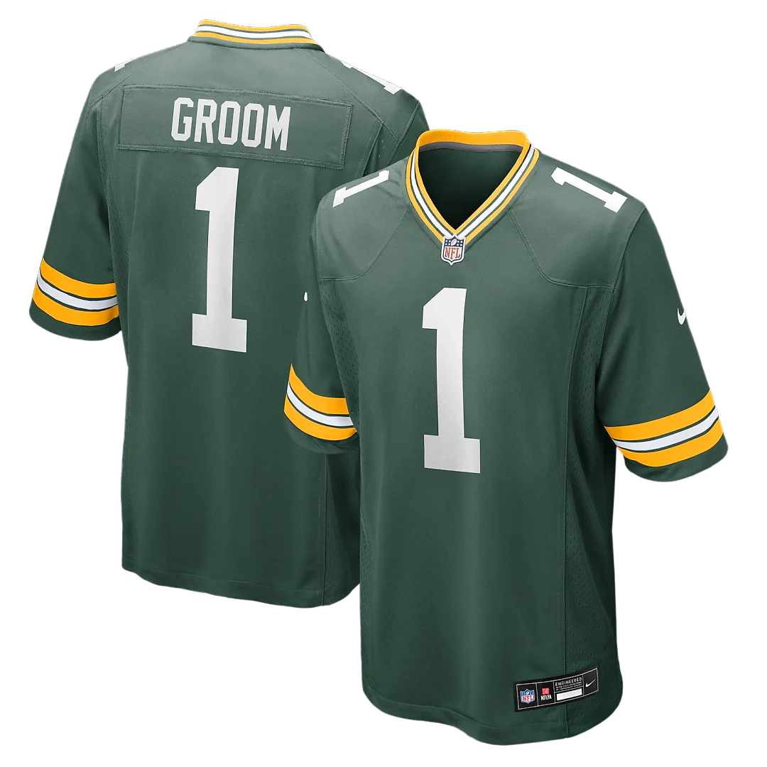 Zennovawear Number 1 Groom Green Bay Packers Game Jersey - Green