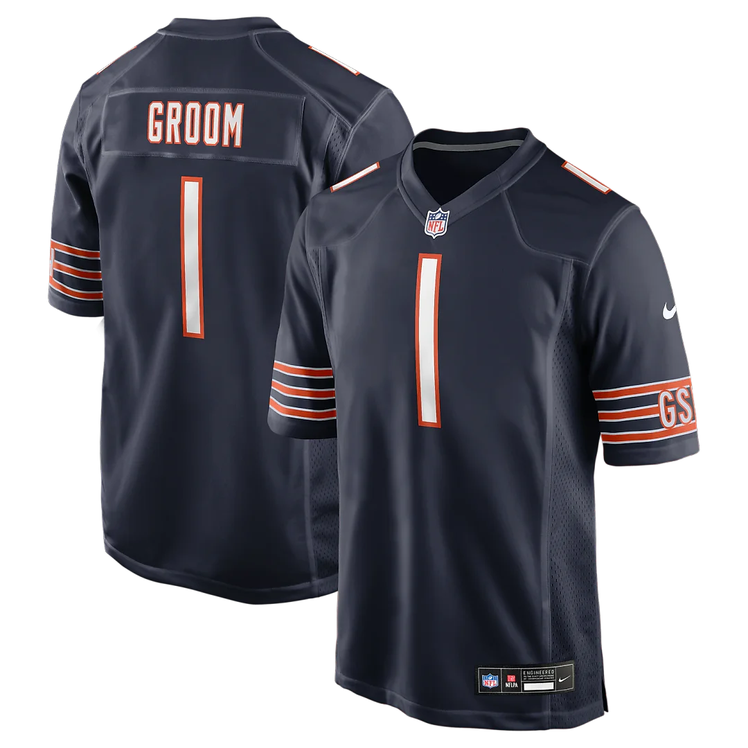 Zennovawear Number 1 Groom Chicago Bears Game Jersey - Navy