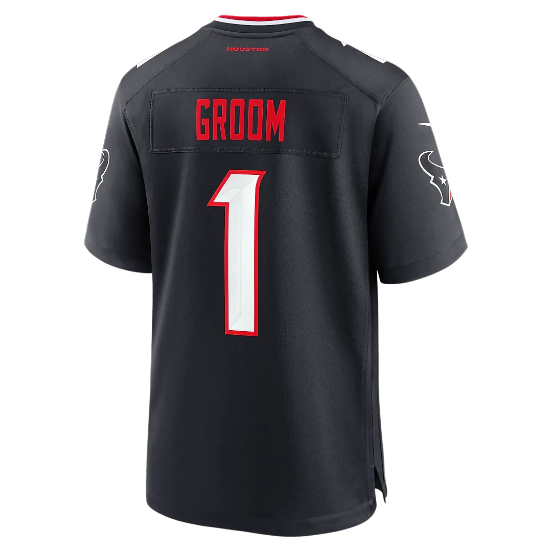 Zennovawear Number 1 Groom Houston Texans Game Jersey - Navy
