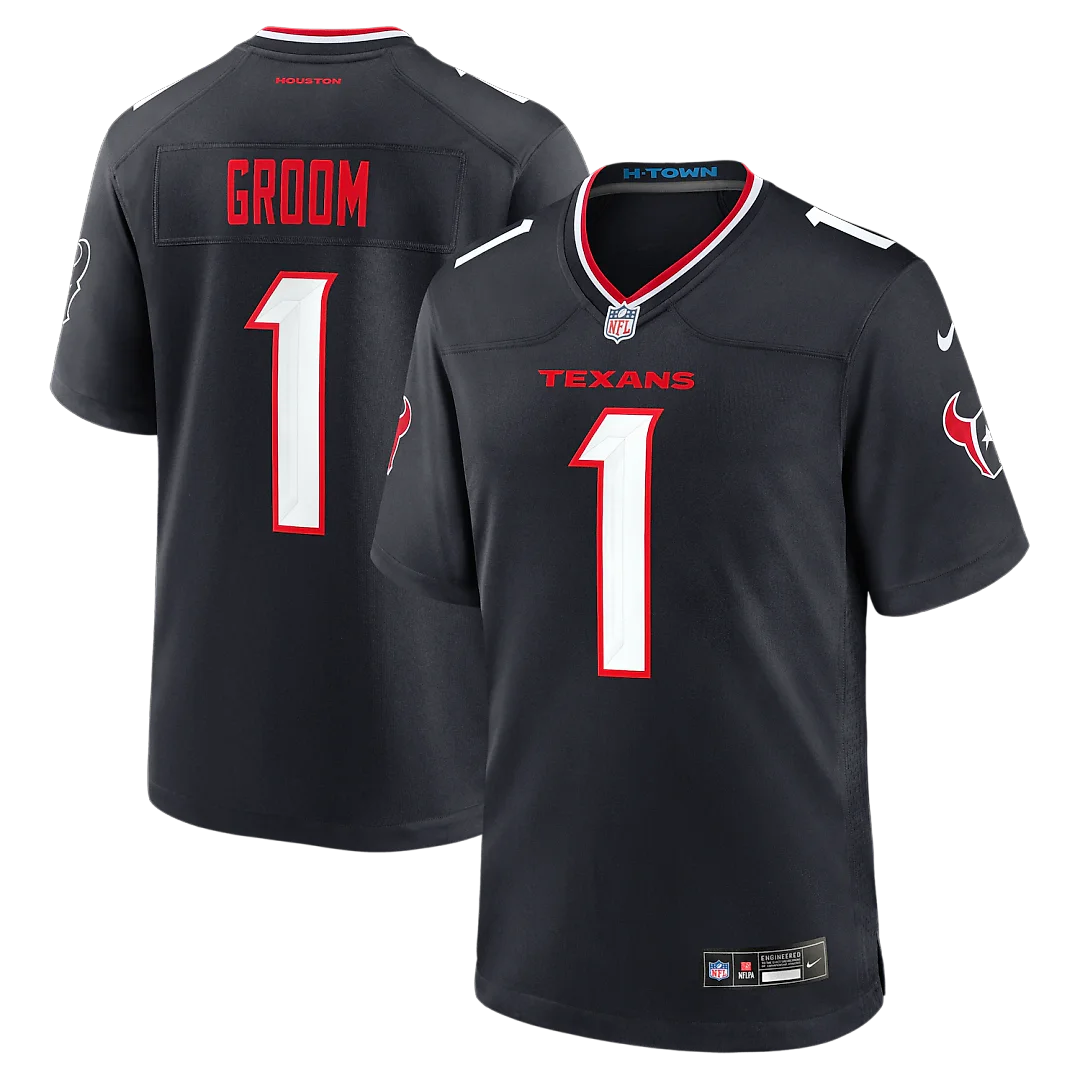Zennovawear Number 1 Groom Houston Texans Game Jersey - Navy