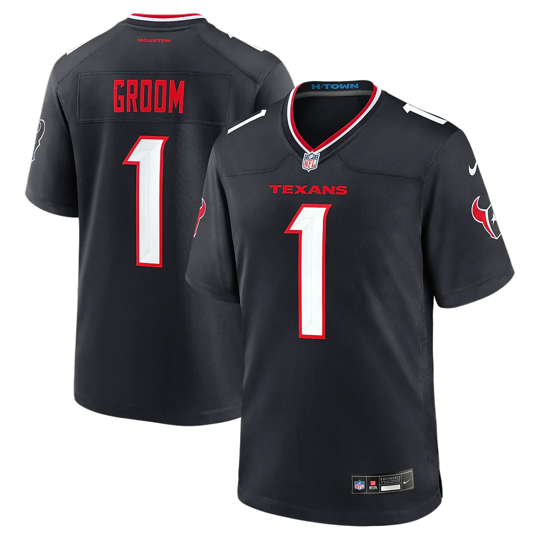 Zennovawear Number 1 Groom Houston Texans Game Jersey - Navy