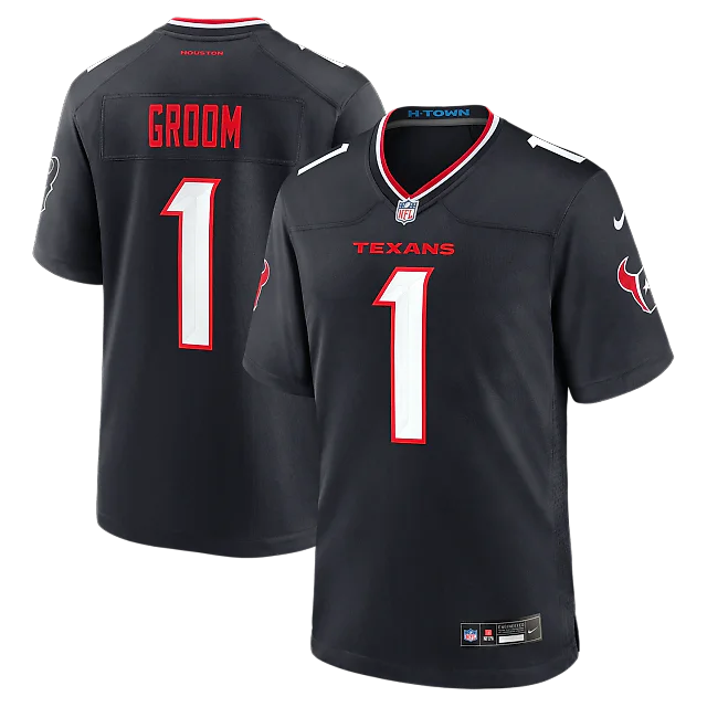 Zennovawear Number 1 Groom Houston Texans Game Jersey - Navy