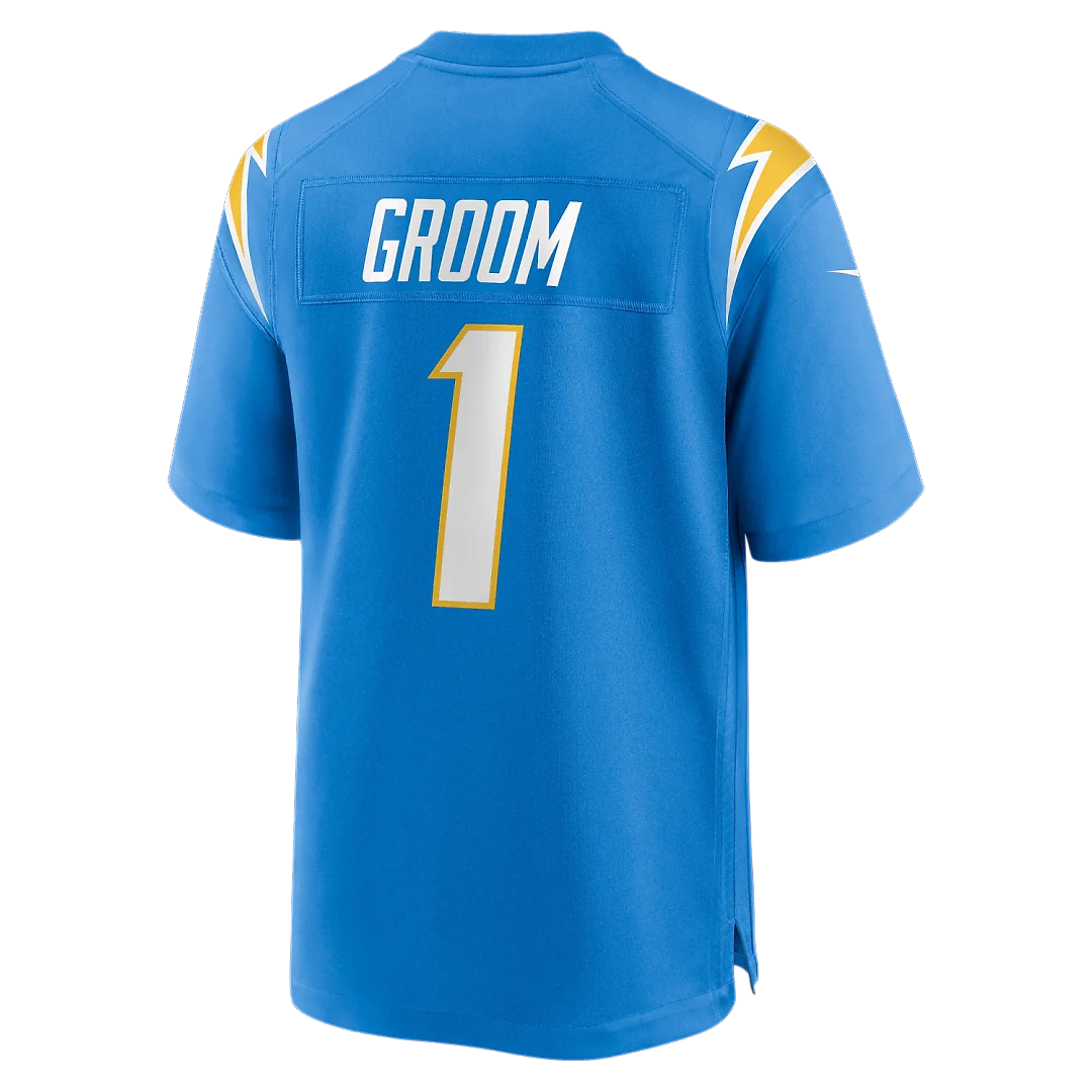 Zennovawear Number 1 Groom Los Angeles Chargers Game Jersey - Powder Blue