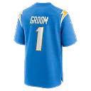 Zennovawear Number 1 Groom Los Angeles Chargers Game Jersey - Powder Blue