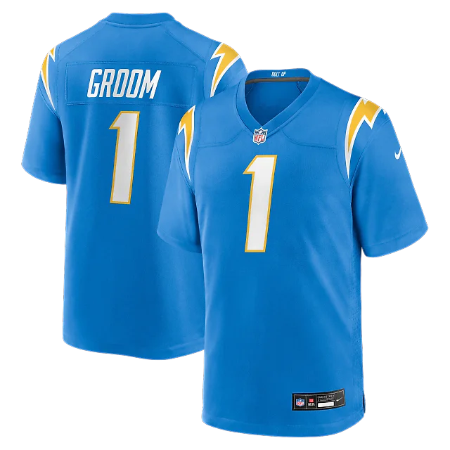 Zennovawear Number 1 Groom Los Angeles Chargers Game Jersey - Powder Blue