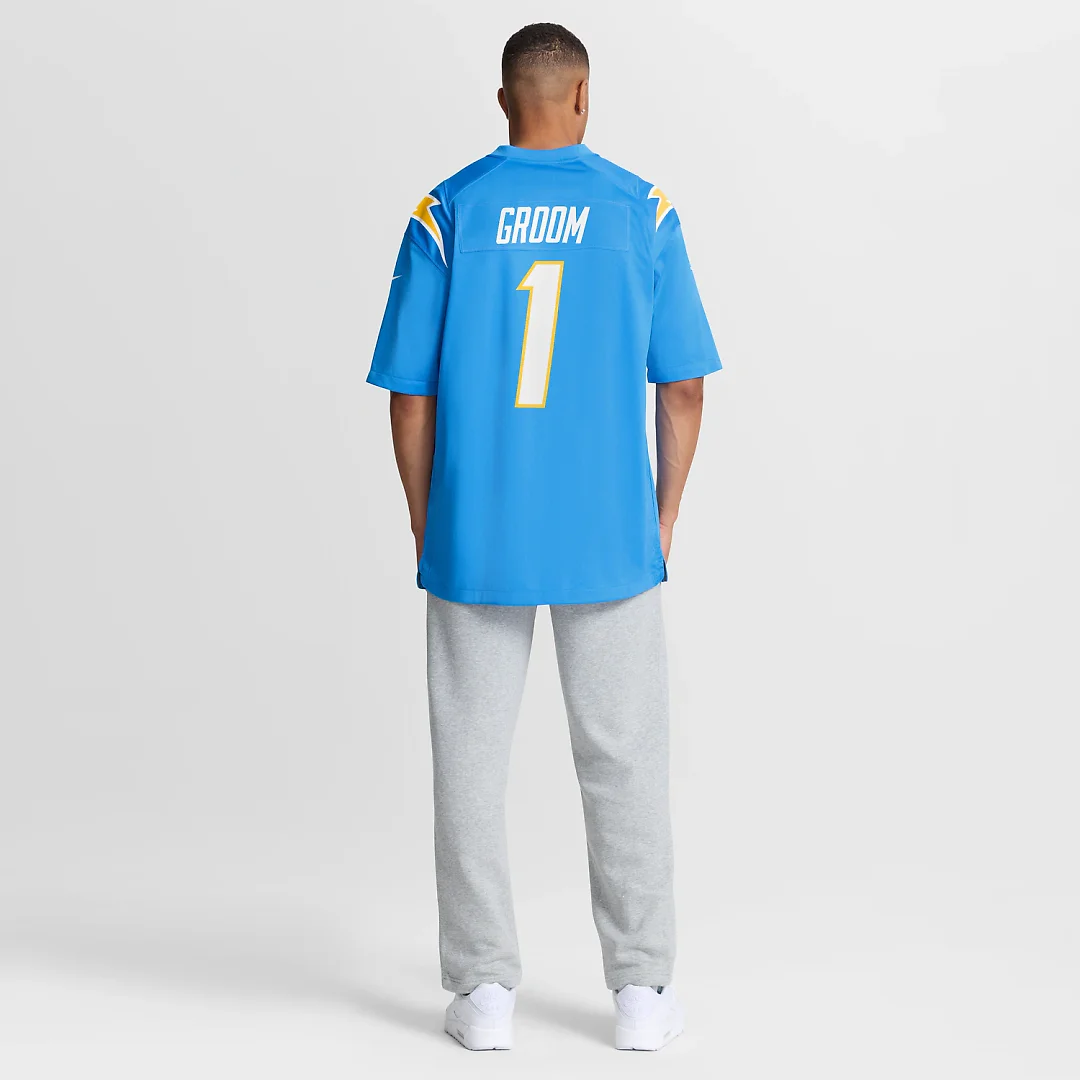 Zennovawear Number 1 Groom Los Angeles Chargers Game Jersey - Powder Blue