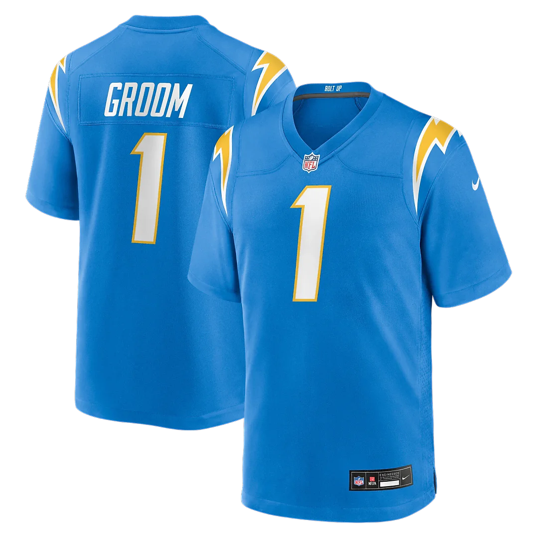 Zennovawear Number 1 Groom Los Angeles Chargers Game Jersey - Powder Blue