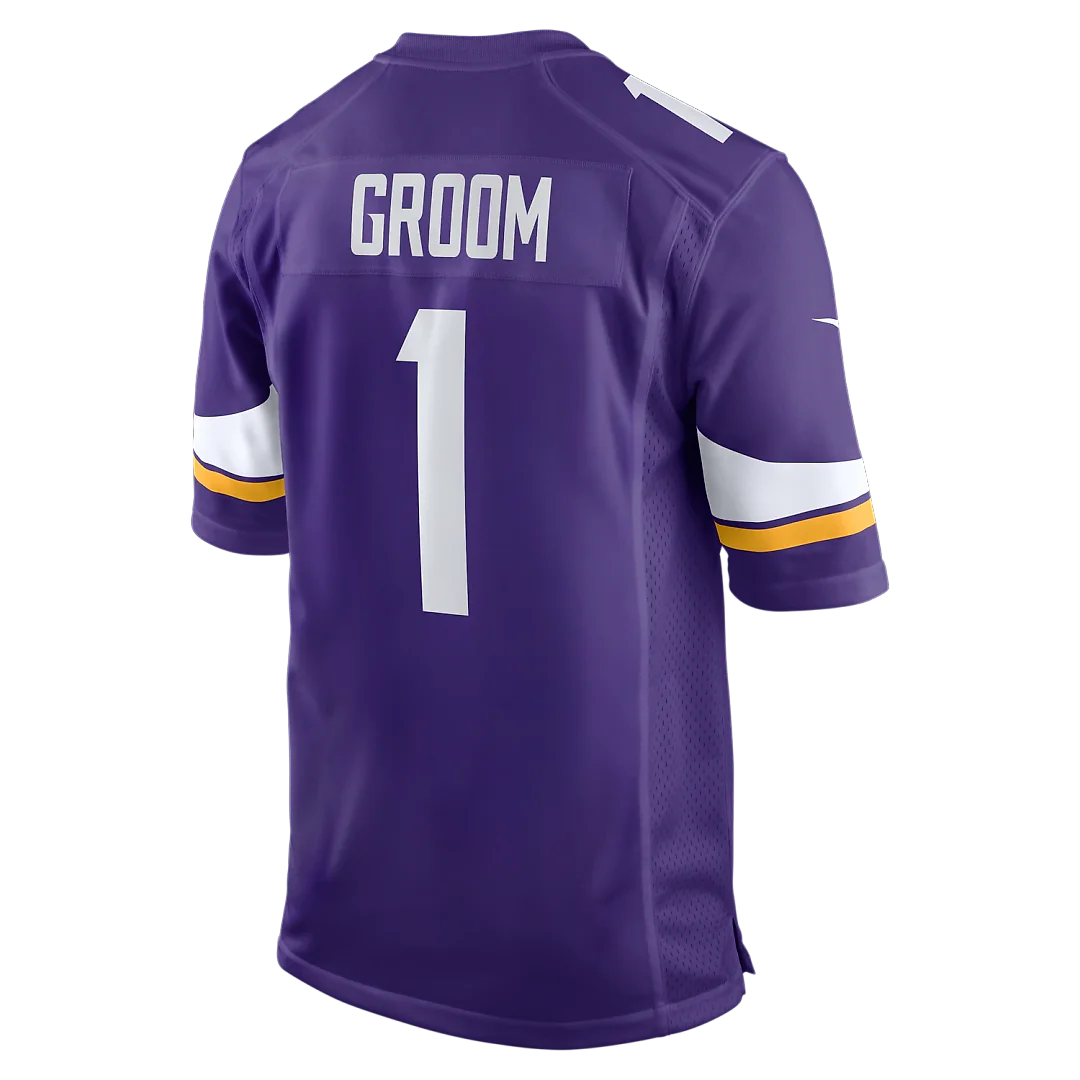 Zennovawear Number 1 Groom Minnesota Vikings Game Jersey - Purple