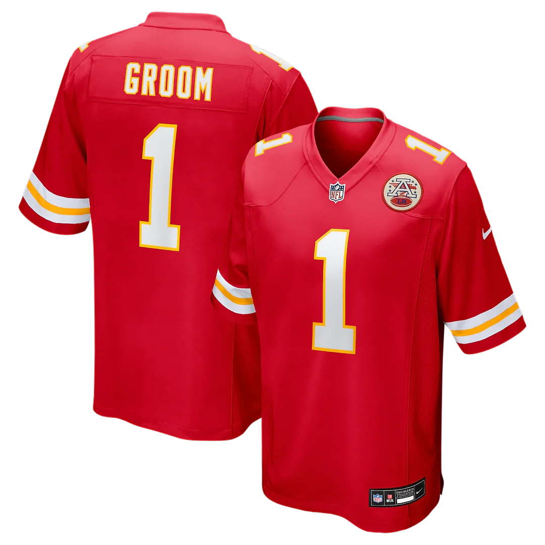 Zennovawear Number 1 Groom Kansas City Chiefs Game Jersey - Red