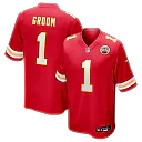 Zennovawear Number 1 Groom Kansas City Chiefs Game Jersey - Red