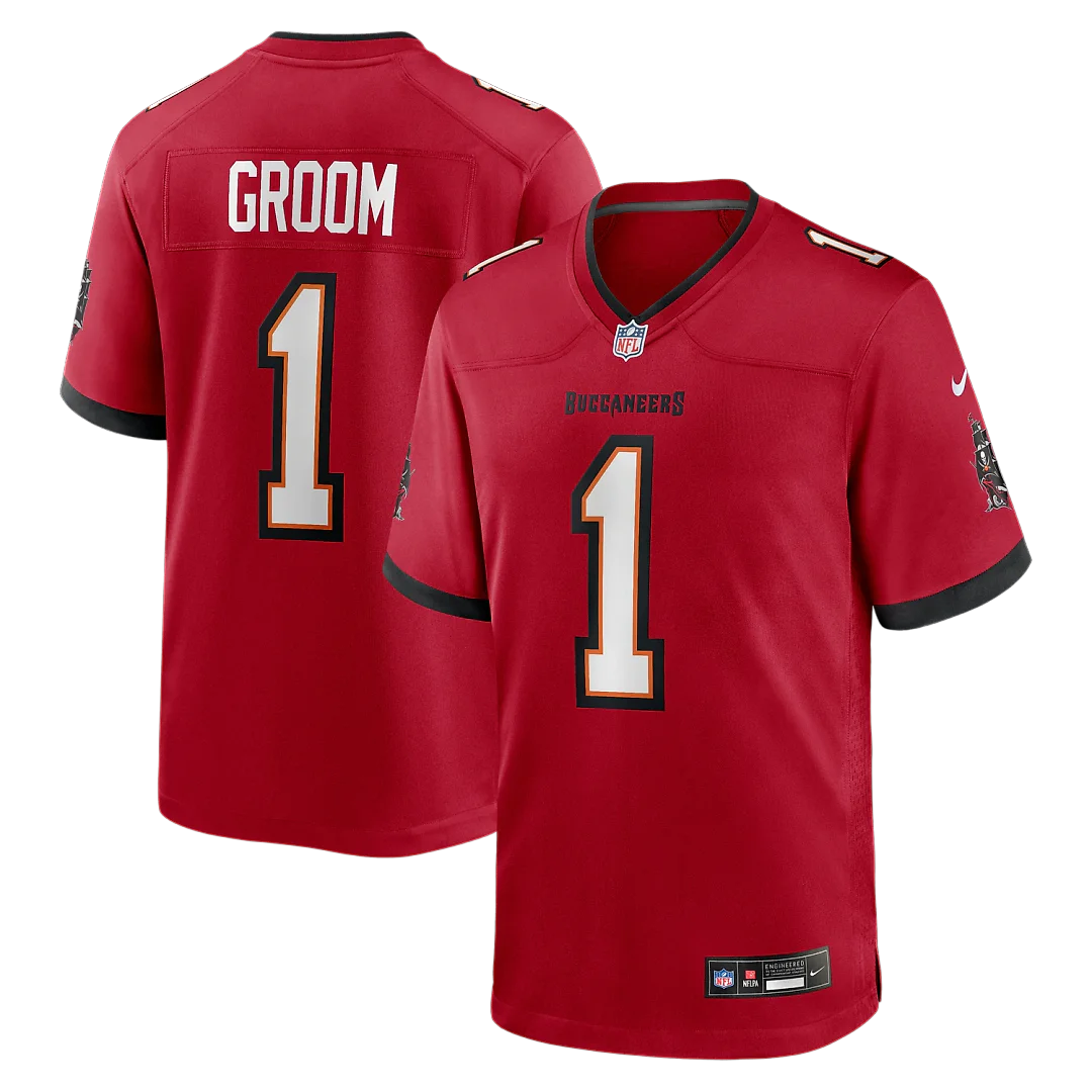 Zennovawear Number 1 Groom Tampa Bay Buccaneers Game Jersey - Red