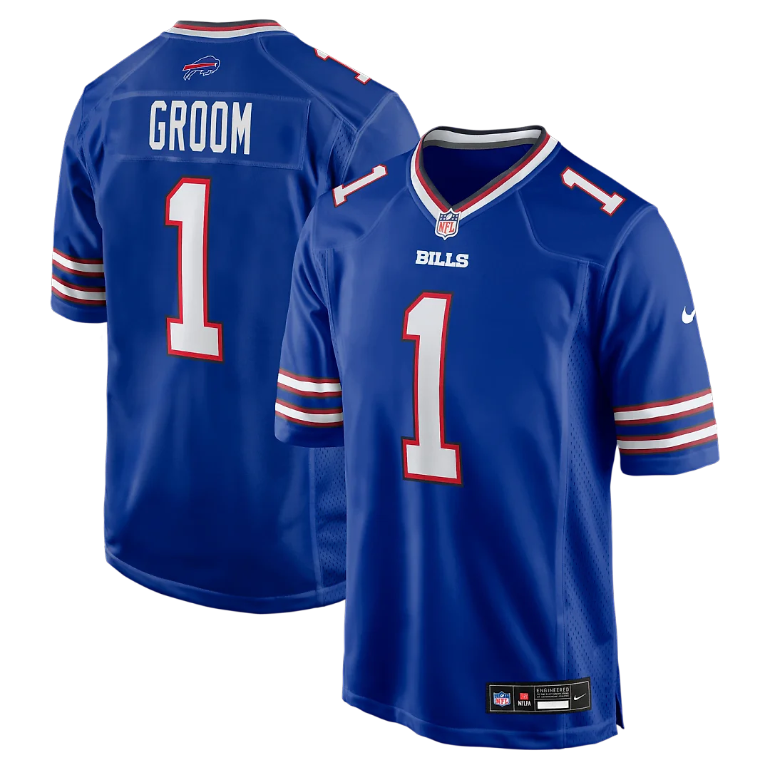 Zennovawear Number 1 Groom Buffalo Bills Game Jersey - Royal