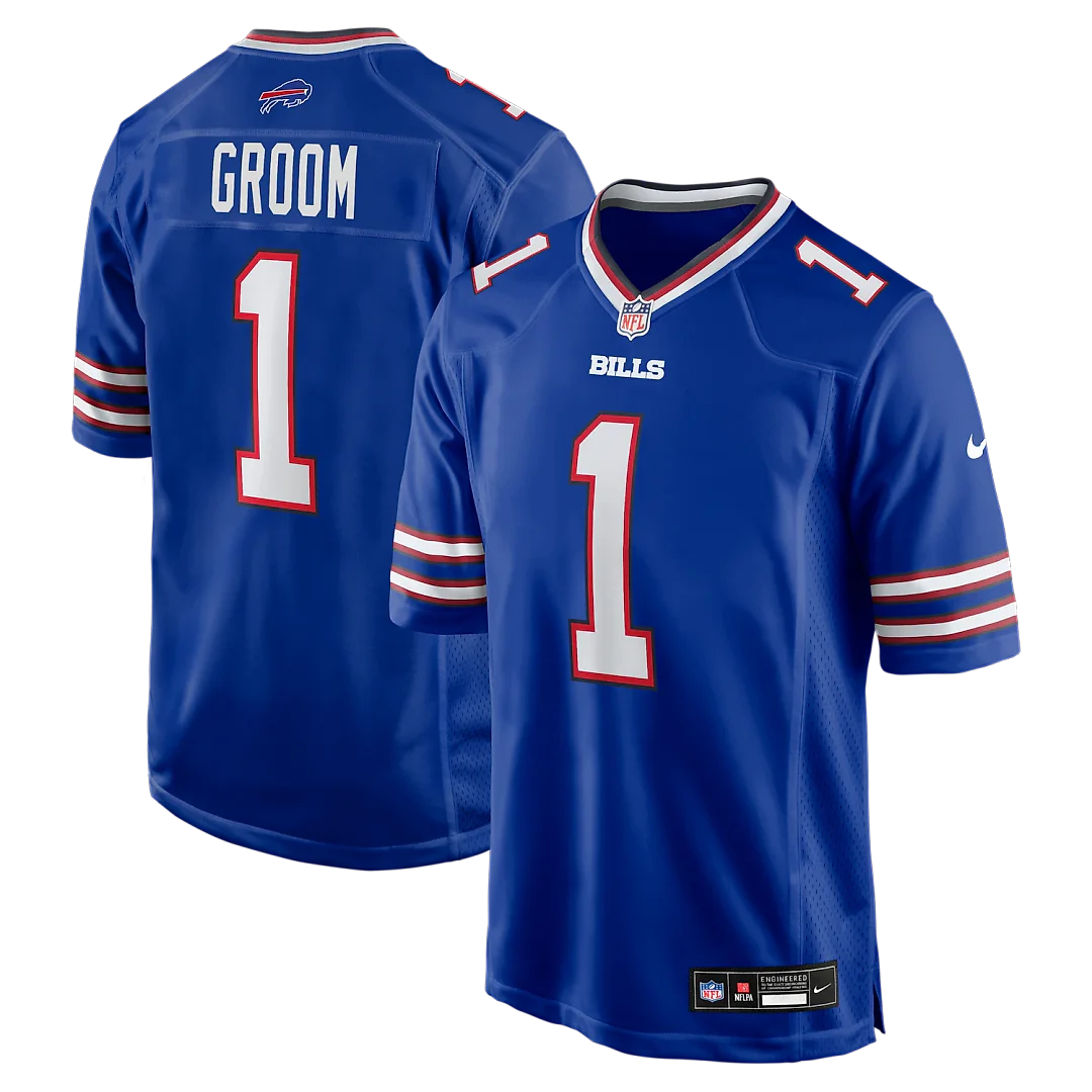 Zennovawear Number 1 Groom Buffalo Bills Game Jersey - Royal