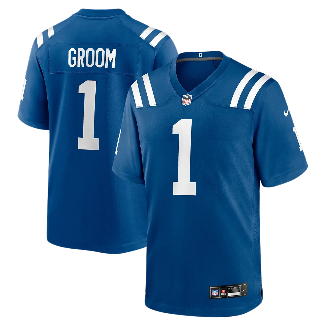 Zennovawear Number 1 Groom Indianapolis Colts Game Jersey - Royal