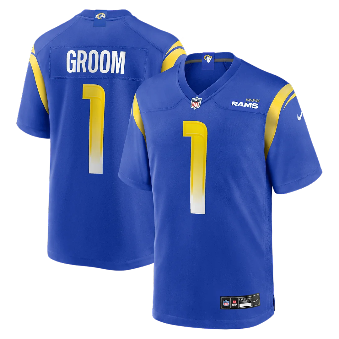 Zennovawear Number 1 Groom Los Angeles Rams Game Jersey - Royal