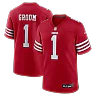 Zennovawear Number 1 Groom San Francisco 49ers Game Jersey - Scarlet