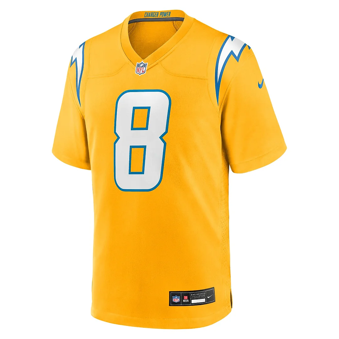 Zennovawear Omarion Hampton Los Angeles Chargers Alternate Charger Power Game Player Jersey - Gold
