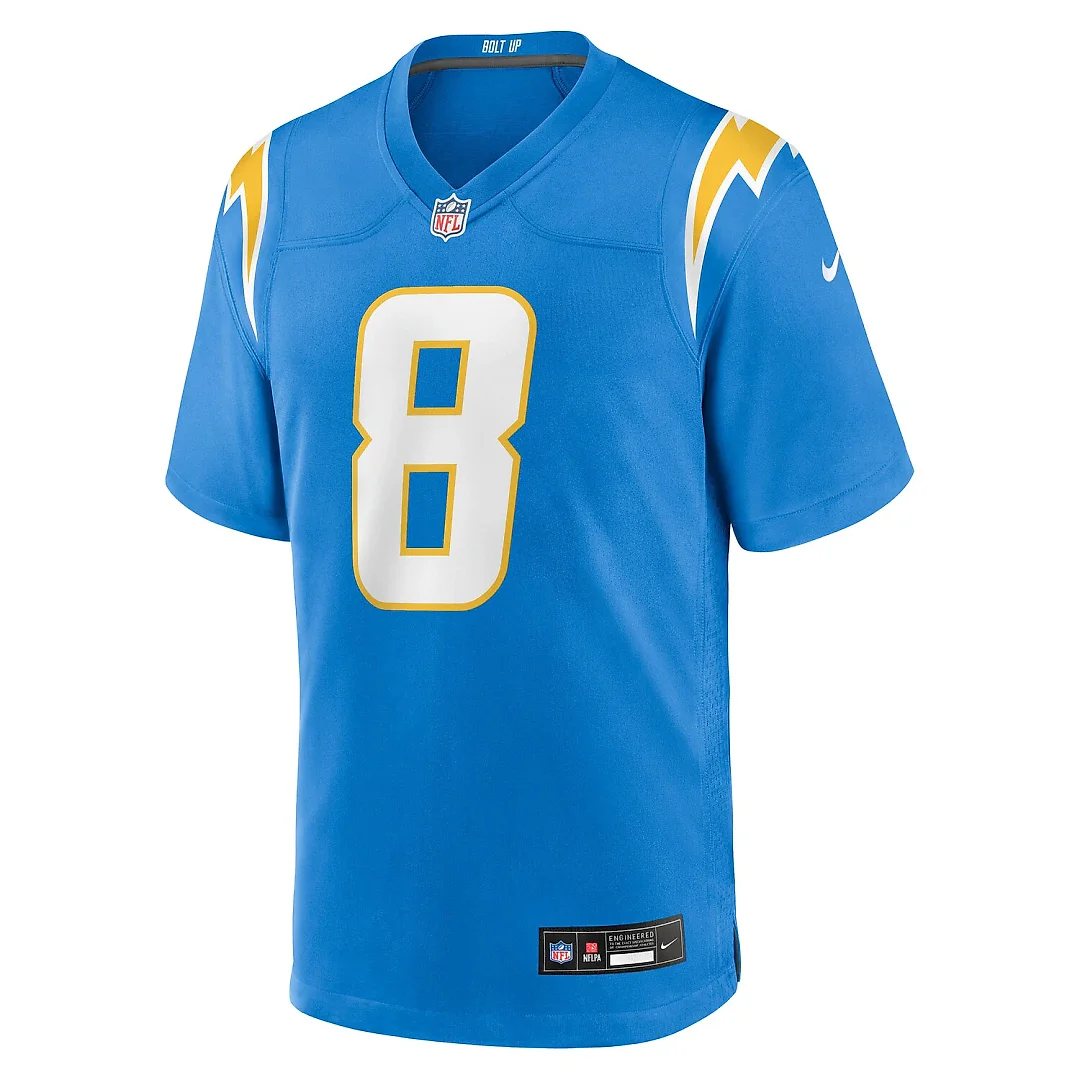 Zennovawear Omarion Hampton Los Angeles Chargers Game Player Jersey - Powder Blue