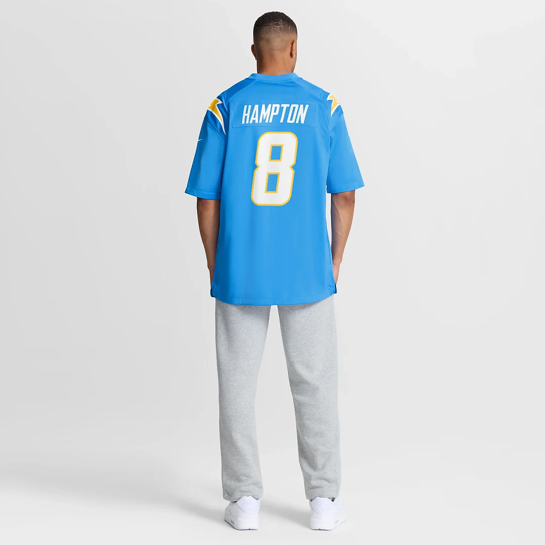 Zennovawear Omarion Hampton Los Angeles Chargers Team Game Jersey - Powder Blue