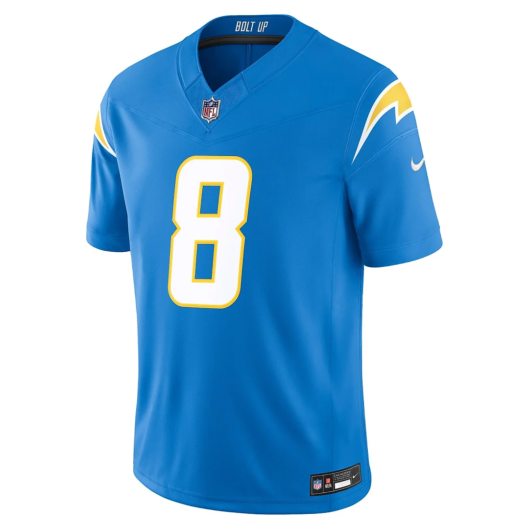 Zennovawear Omarion Hampton Los Angeles Chargers Team Vapor FUSE. Stitched Limited Jersey - Powder Blue
