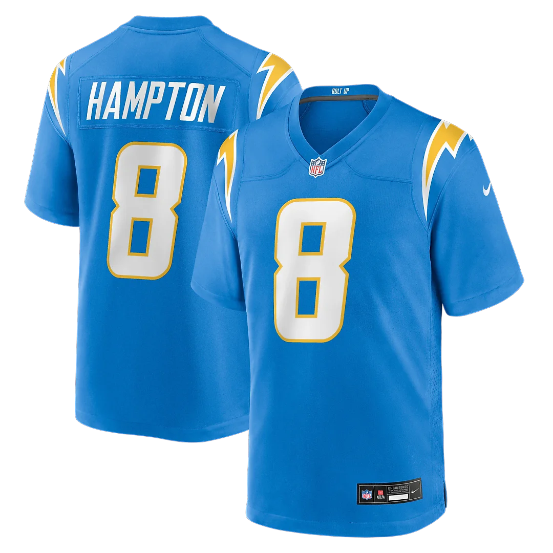 Zennovawear Omarion Hampton Los Angeles Chargers Team Game Jersey - Powder Blue