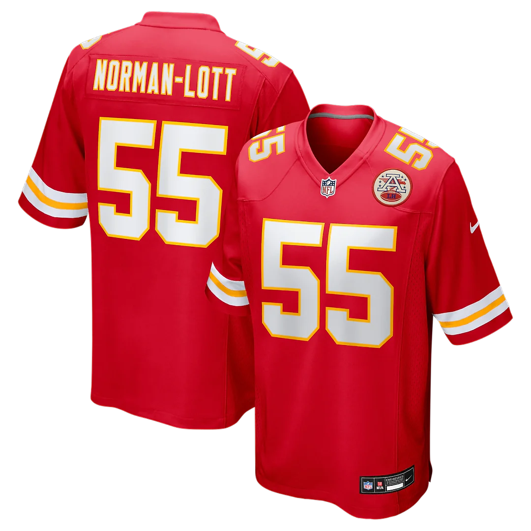 Zennovawear Omarr Norman-Lott Kansas City Chiefs Team Game Jersey - Red