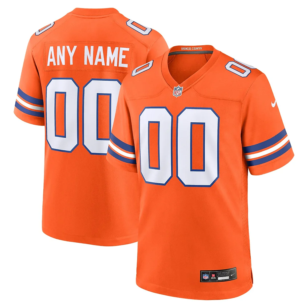 Zennovawear Denver Broncos Mile High Collection 1977 Throwback Custom Game Jersey - Orange