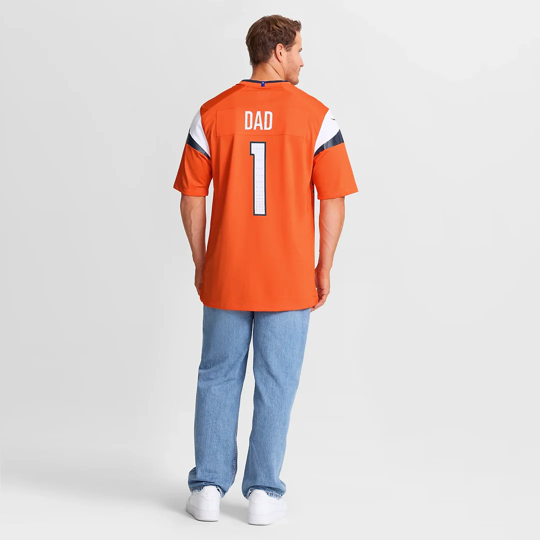 Zennovawear Denver Broncos #1 Dad Game Jersey - Orange