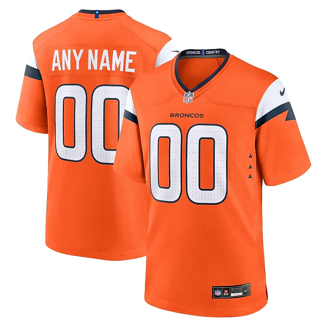 Zennovawear Denver Broncos Team Custom Game Jersey - Orange
