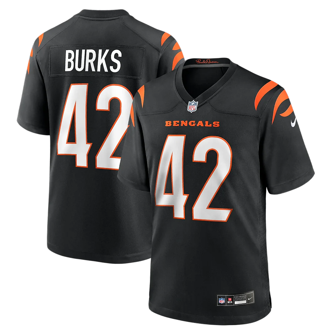 Zennovawear Oren Burks Cincinnati Bengals Team Game Jersey - Black