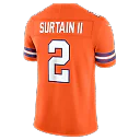Zennovawear Pat Surtain II Denver Broncos Alternate Mile High Collection 1977 Throwback Vapor FUSE. Stitched Limited Jersey - Orange