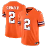 Zennovawear Pat Surtain II Denver Broncos Alternate Mile High Collection 1977 Throwback Vapor FUSE. Stitched Limited Jersey - Orange