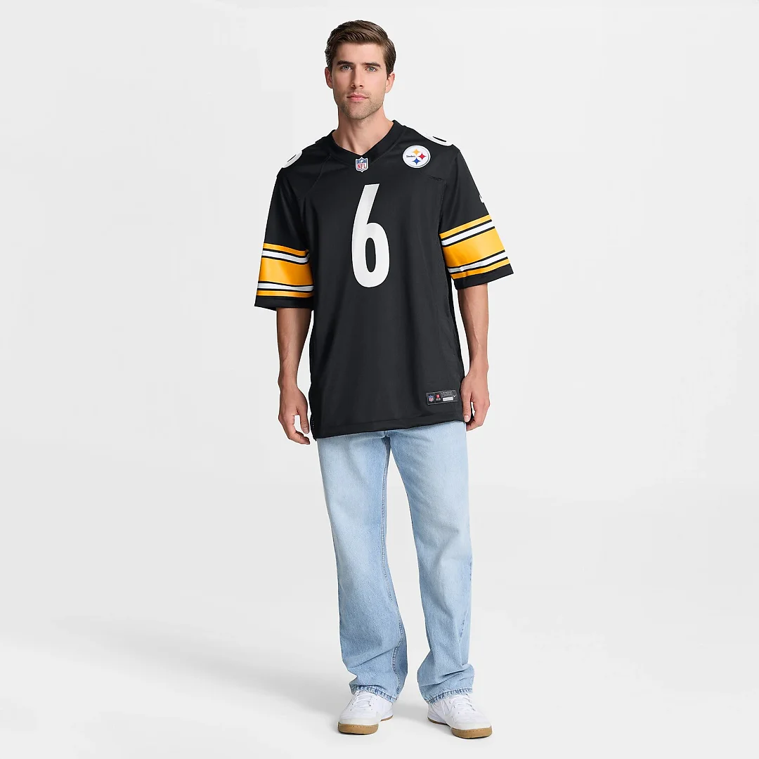 Zennovawear Patrick Queen Pittsburgh Steelers Game Player Jersey - Black