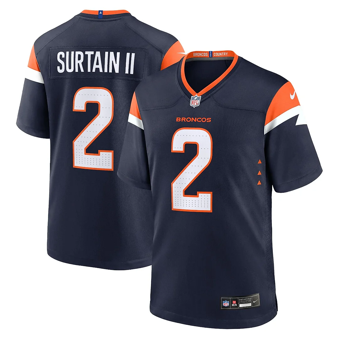 Zennovawear Patrick Surtain II Denver Broncos Alternate Game Jersey - Navy