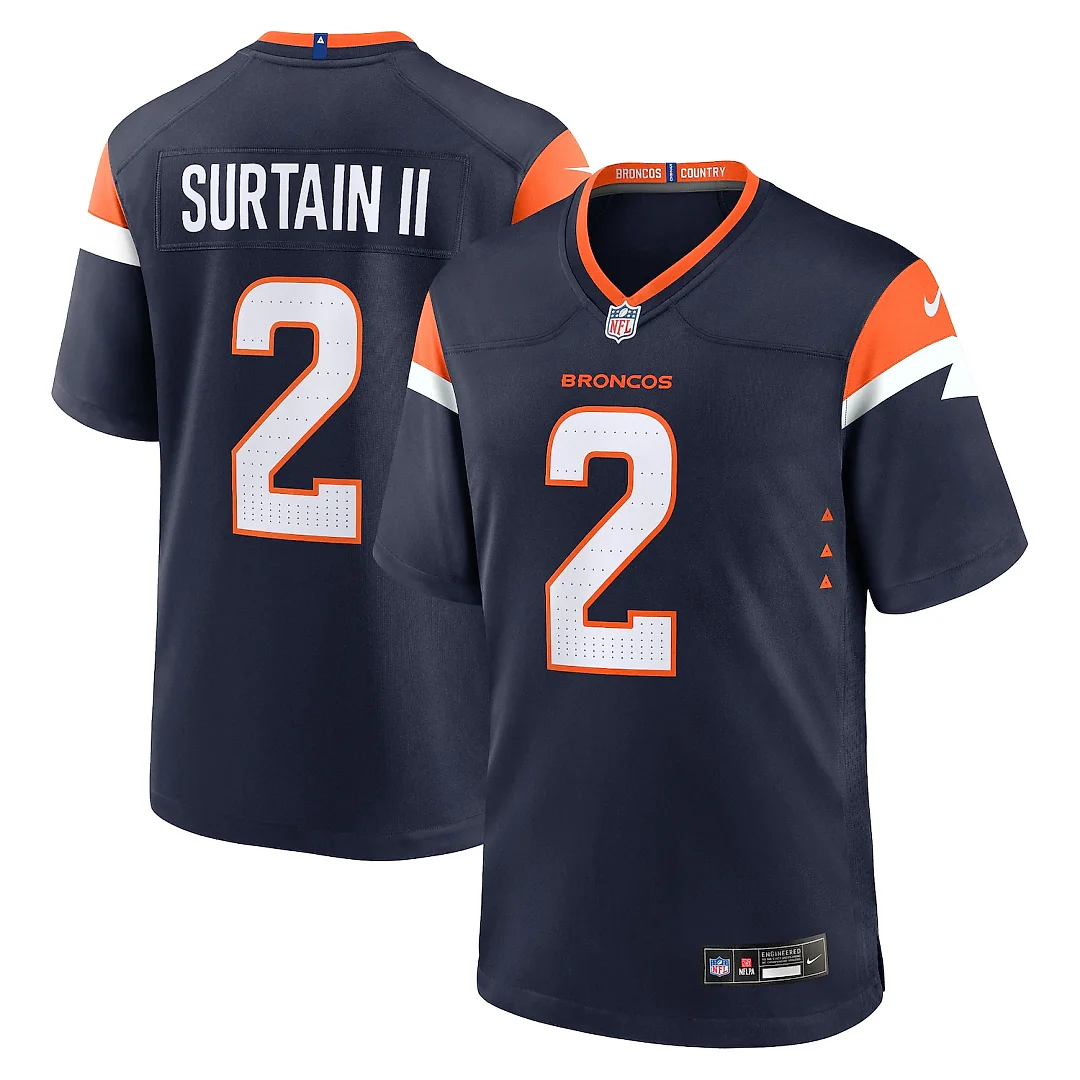 Zennovawear Patrick Surtain II Denver Broncos Alternate Game Jersey - Navy