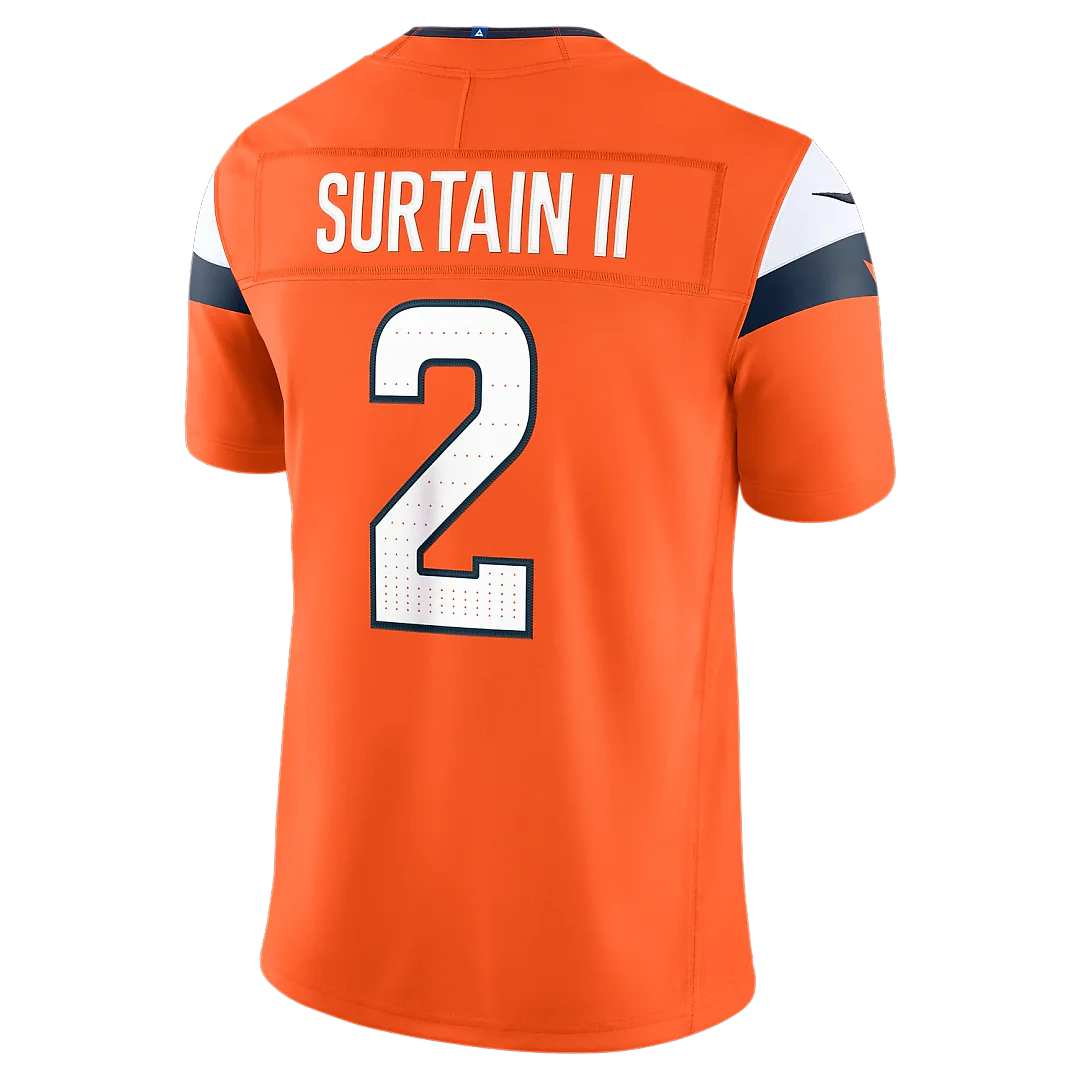 Zennovawear Patrick Surtain II Denver Broncos Team Vapor FUSE. Stitched Limited Jersey - Orange