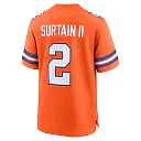 Zennovawear Patrick Surtain II Denver Broncos Mile High Collection 1977 Throwback Player Game Jersey - Orange