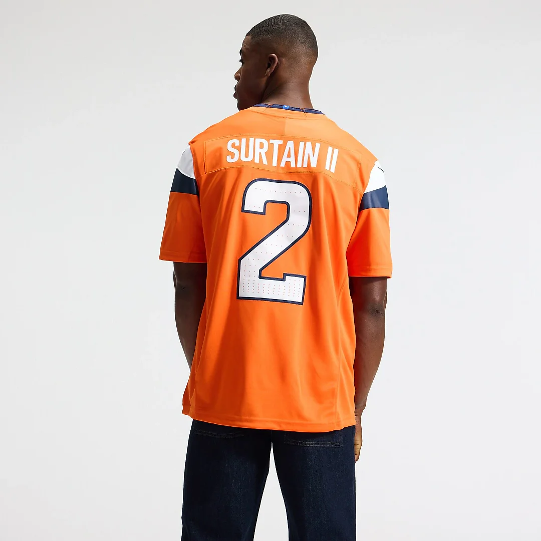 Zennovawear Patrick Surtain II Denver Broncos Team Vapor FUSE. Stitched Limited Jersey - Orange