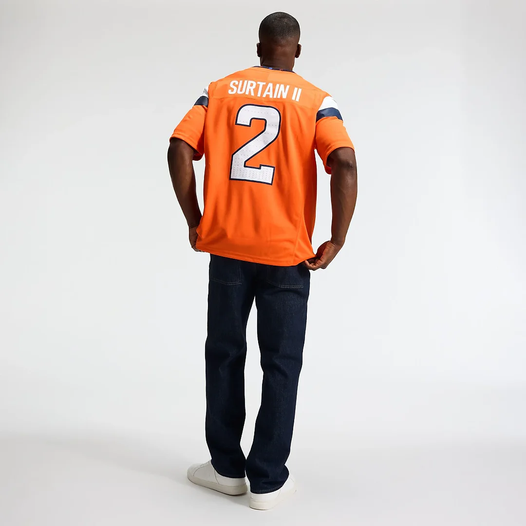Zennovawear Patrick Surtain II Denver Broncos Team Vapor FUSE. Stitched Limited Jersey - Orange