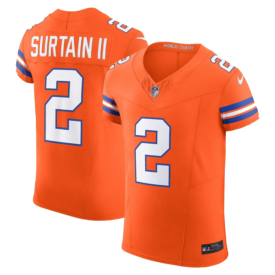 Zennovawear Patrick Surtain II Denver Broncos Alternate Vapor FUSE. Elite Jersey - Orange