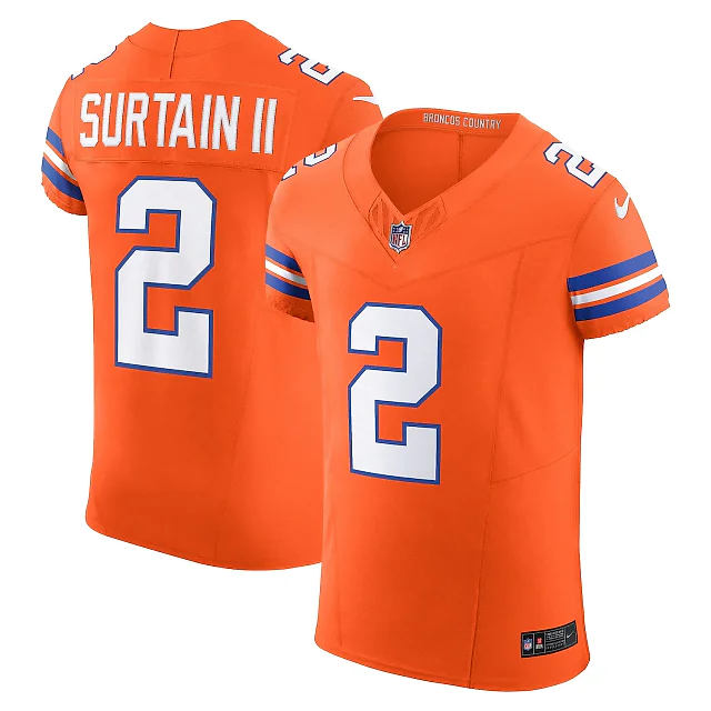 Zennovawear Patrick Surtain II Denver Broncos Alternate Vapor FUSE. Elite Jersey - Orange